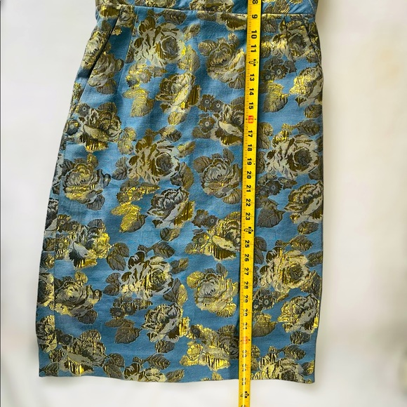 Eccoci Blue and Gold Shimmer Strapless Dress | Holiday, Party, Wedding | Pockets - Picture 7 of 8